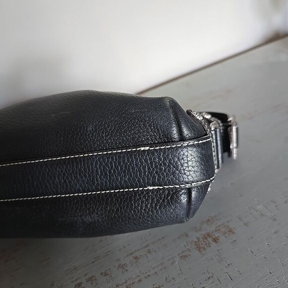 Brighton Black Pebbled Leather Shoulder Bag Women’s Purse Y2K Vibes Queen Of Lov - Picture 6 of 8